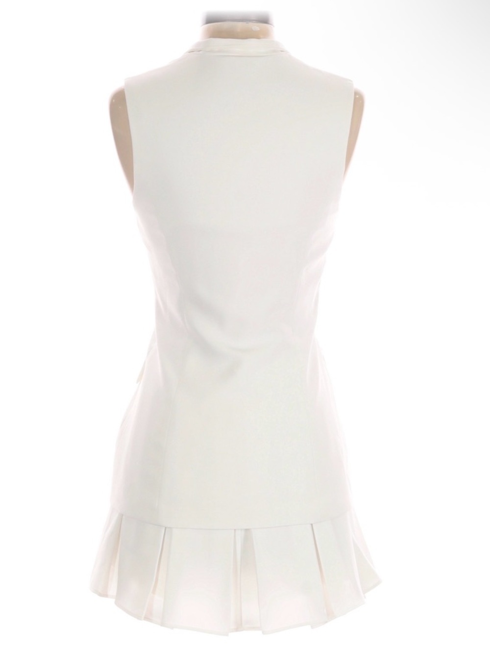 Amanda Uprichard White Sleeveless Mini Dress with Gold Buttons - Picture 7 of 8